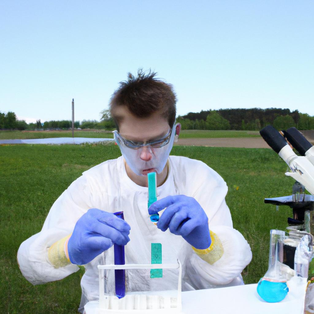 Scientist conducting field research